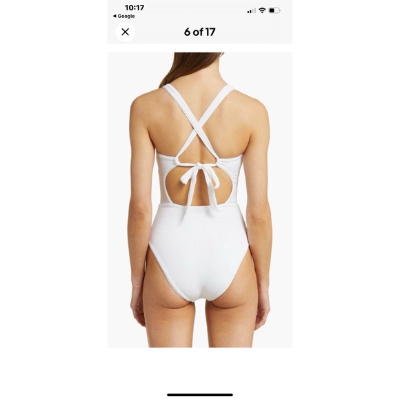 BECCA Fine Lines White One Piece Swimsuit Size Small - Picture 2 of 9